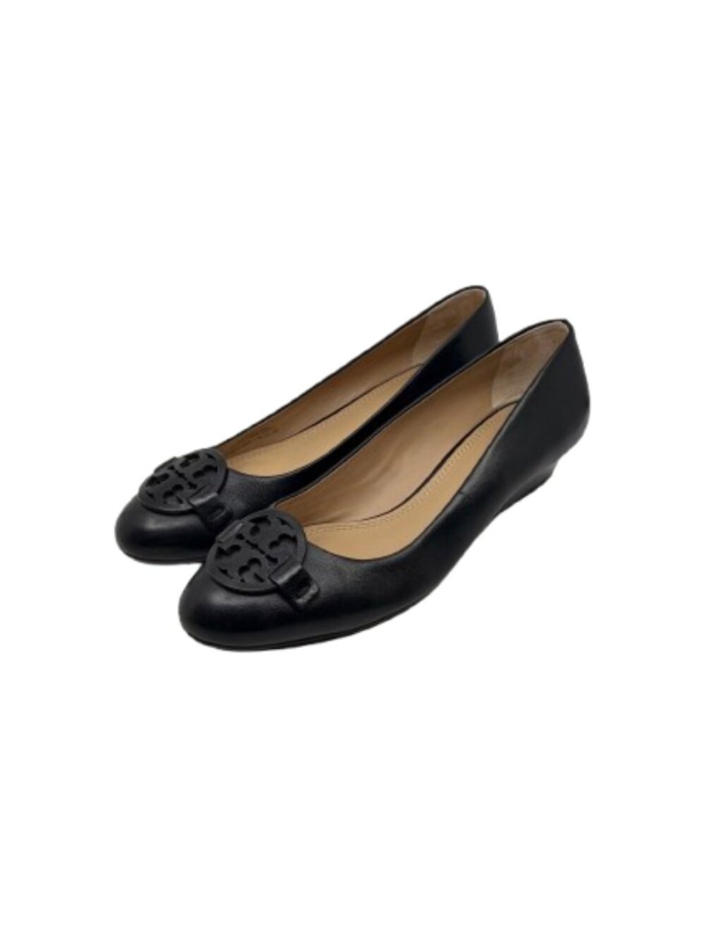 Tory Burch Black Leather Miller 35mm Wedge Pumps – Size 9 (Near New)